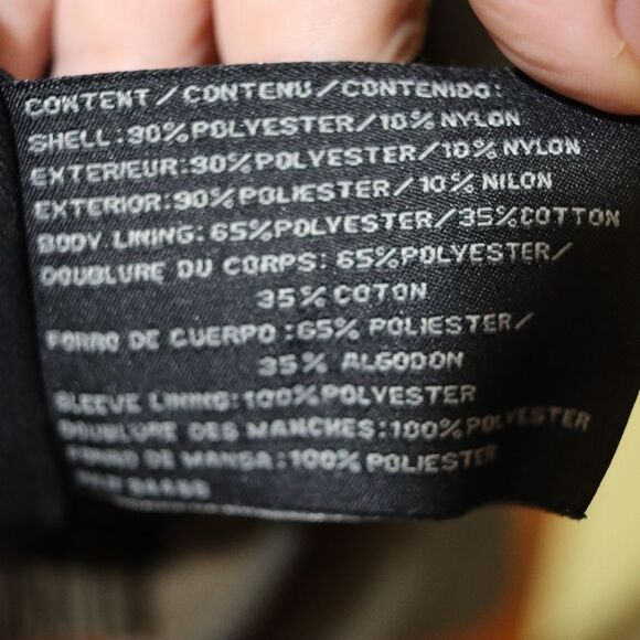 Claiborne Brown Grunge Bomber Jacket with Classic Collar and Ribbed Cuffs 3X - Picture 10 of 11